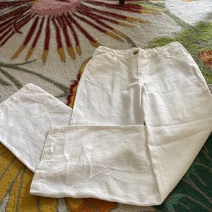 Chicos white linen pants